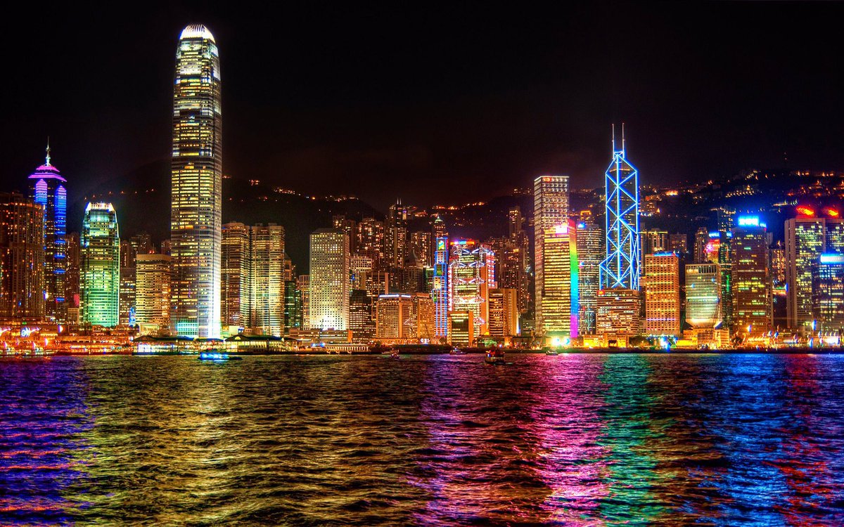 Hong Kong at Night in LGBT Colors